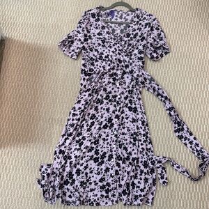 Seraphine Maternity/Nursing Purple and Black Floral Dress